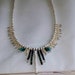 Beaded Bib Statement Necklace, Statement Necklace, Beaded Necklace, White Tan Glass Beads