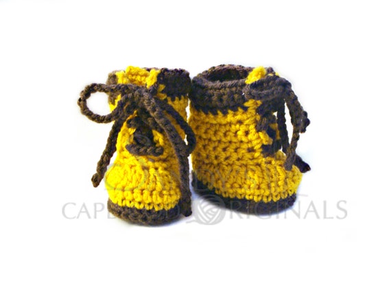 crochet baby pattern work boots PDF Baby by SandysCapeCodOrig Crochet Pattern 695 Work Boots