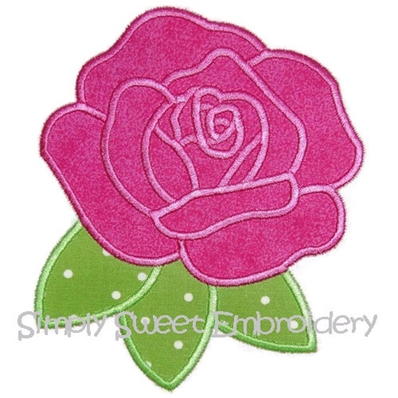 Rose Machine Embroidery Applique Design