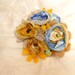 Yellow, teal & sky blue flowers corsage --- tagt team --- spring
