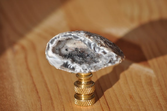Lamp Finial - Oco Geode Agate Crystal