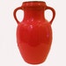 Vintage Vase Urn Deep Orange Pottery Tangerine Tango