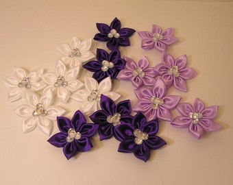 Custom Hand Made Flowers-(Set of 10 satin flowers)