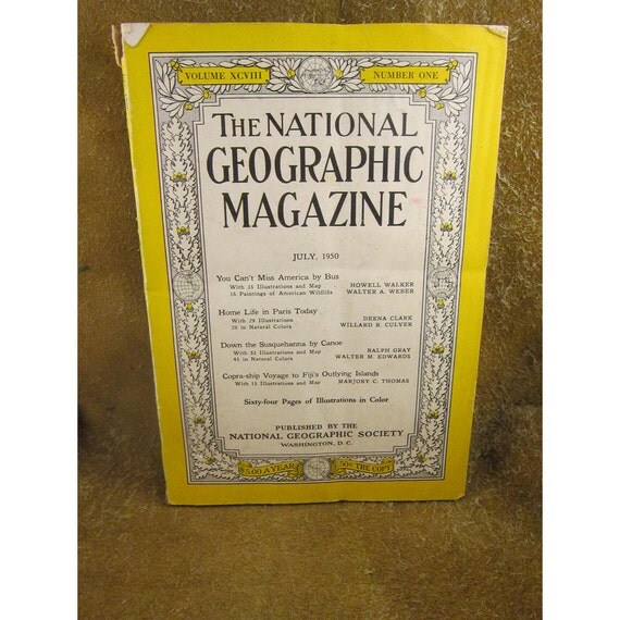 Vintage National Geographic Magazine July 1950 Issue