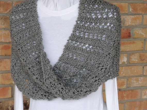 Knitting Pattern Lace Stripe Mobius Knit Cowl by ...
