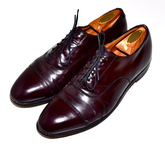 JOHNSTON  MURPHY Optima Vintage Oxblood Leather Cap Toe Dress Shoes ...