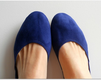 MAYA - Ballet Flats - Suede Shoes - 41 - Cobalt Blue. Available in different colours & sizes