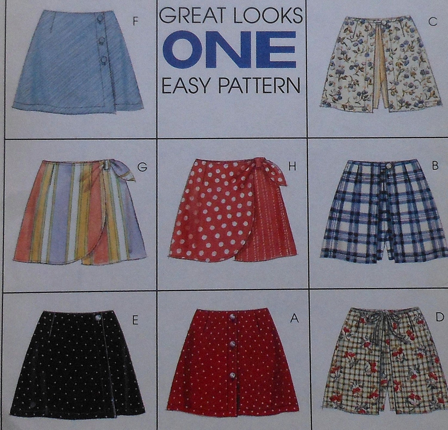 Girls Skort Sewing Pattern UNCUT McCalls 8291 skorts Sizes 7 8