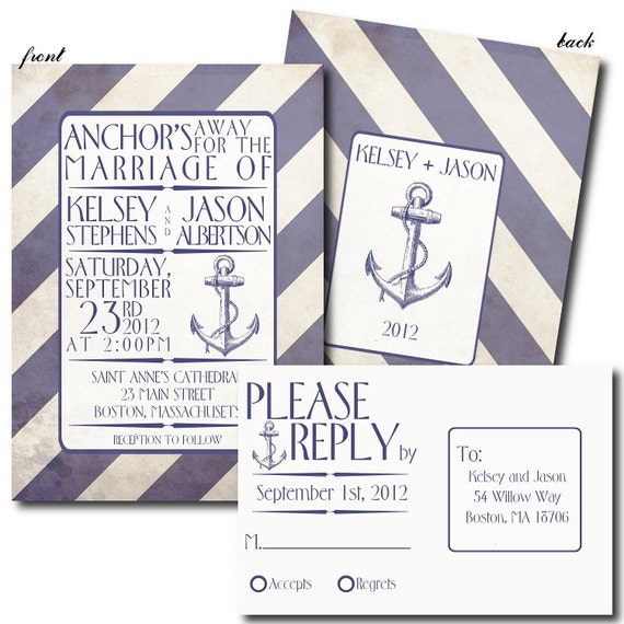 Nautical Wedding Invitation Sets 9