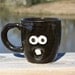 Disgruntled Coffee Cup in Black. Handmade Stoneware Pottery