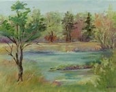 Spring Marsh - original framed oil painting - cherylzmillerArt