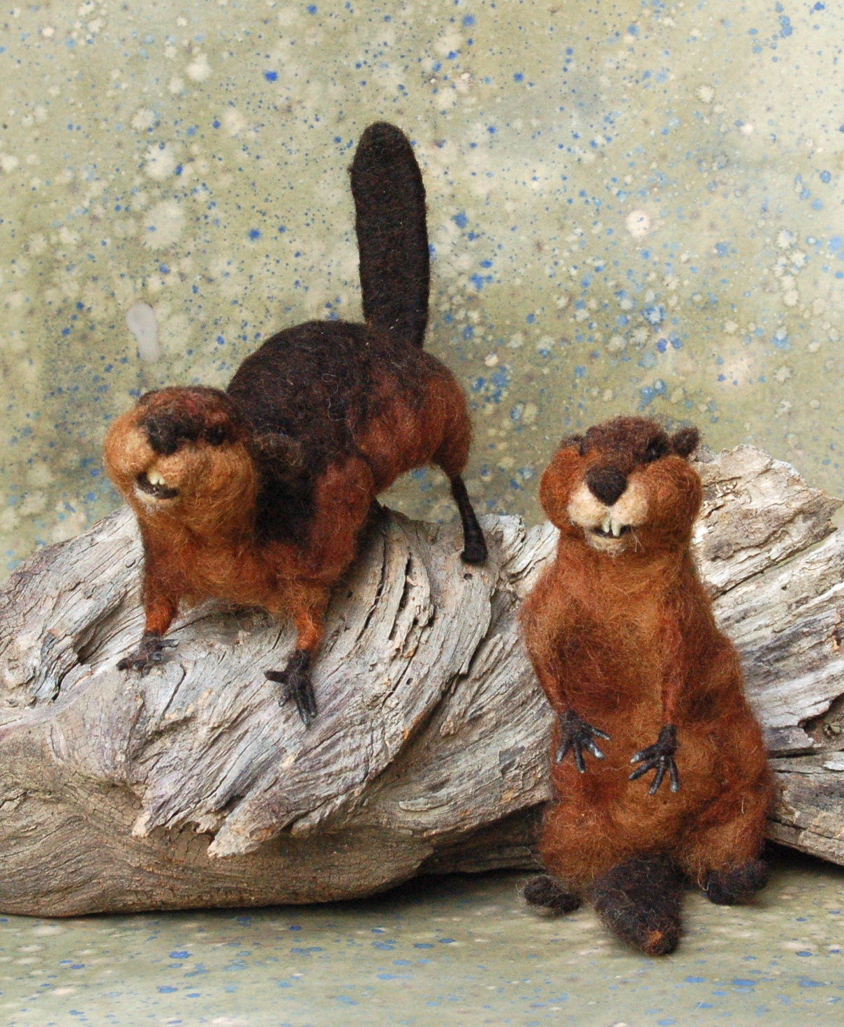 Day 12: Needle Felted Beaver by SarafinaFiberArt on Etsy