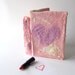 Felted journal notebook cover Pink heart gift under 25