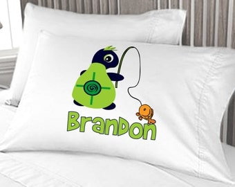 Turtle Fishing - Custom Pillow Case - Personalized for Boys or Girls