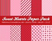 Sweet Hearts Digital Printable Paper Pack - For Commercial or Personal Use Il_170x135