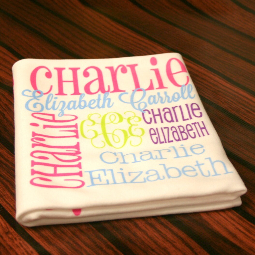 Personalized Baby Blanket Monogrammed Baby by monogrammarketplace