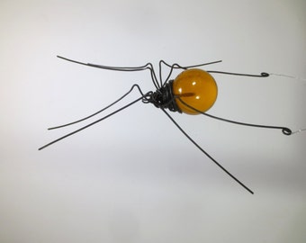 Apricot Sun Catcher Window Spider Hanging Art, Made to Order