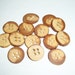 14 Handmade wild cherry wood buttons, accessories (0,79" diameter x 0,16" thick)