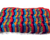 Vibrant Bright Colorful Stripes And Clusters Lapghan Afghan