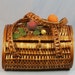 ON HOLD Vintage Wicker Basket Purse, Picnic Style with Fruit, Handbag
