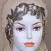 1920s Beaded Wedding Cloche Head Piece, 20s Flapper Wedding Head Dress Antique Silk Net Floral Lace Beaded Wedding Veil, Art Deco Rare
