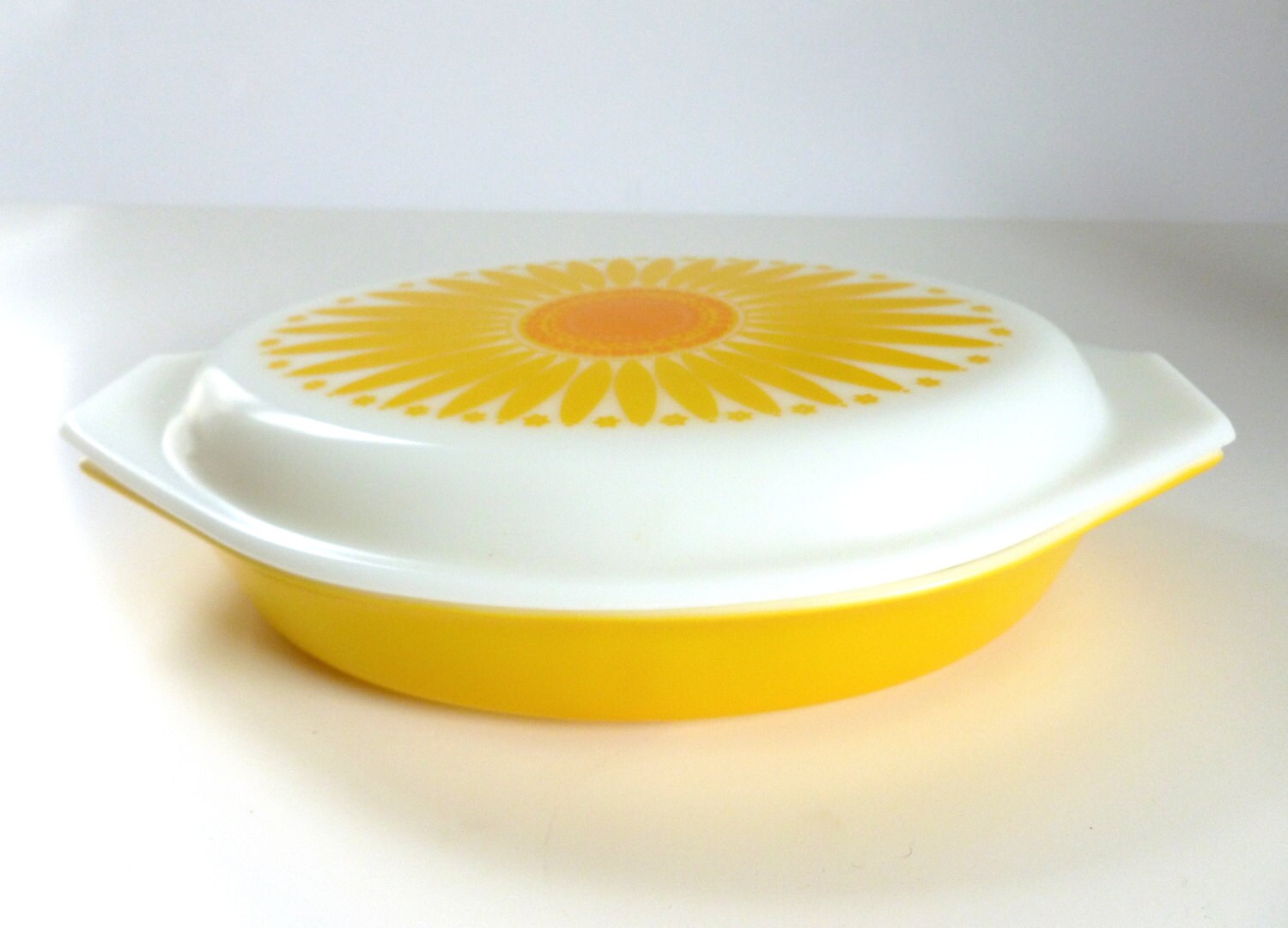 Vintage 1970’s PYREX 1.5 Quart Divided Casserole Baking Serving Glass Dish Haute Juice