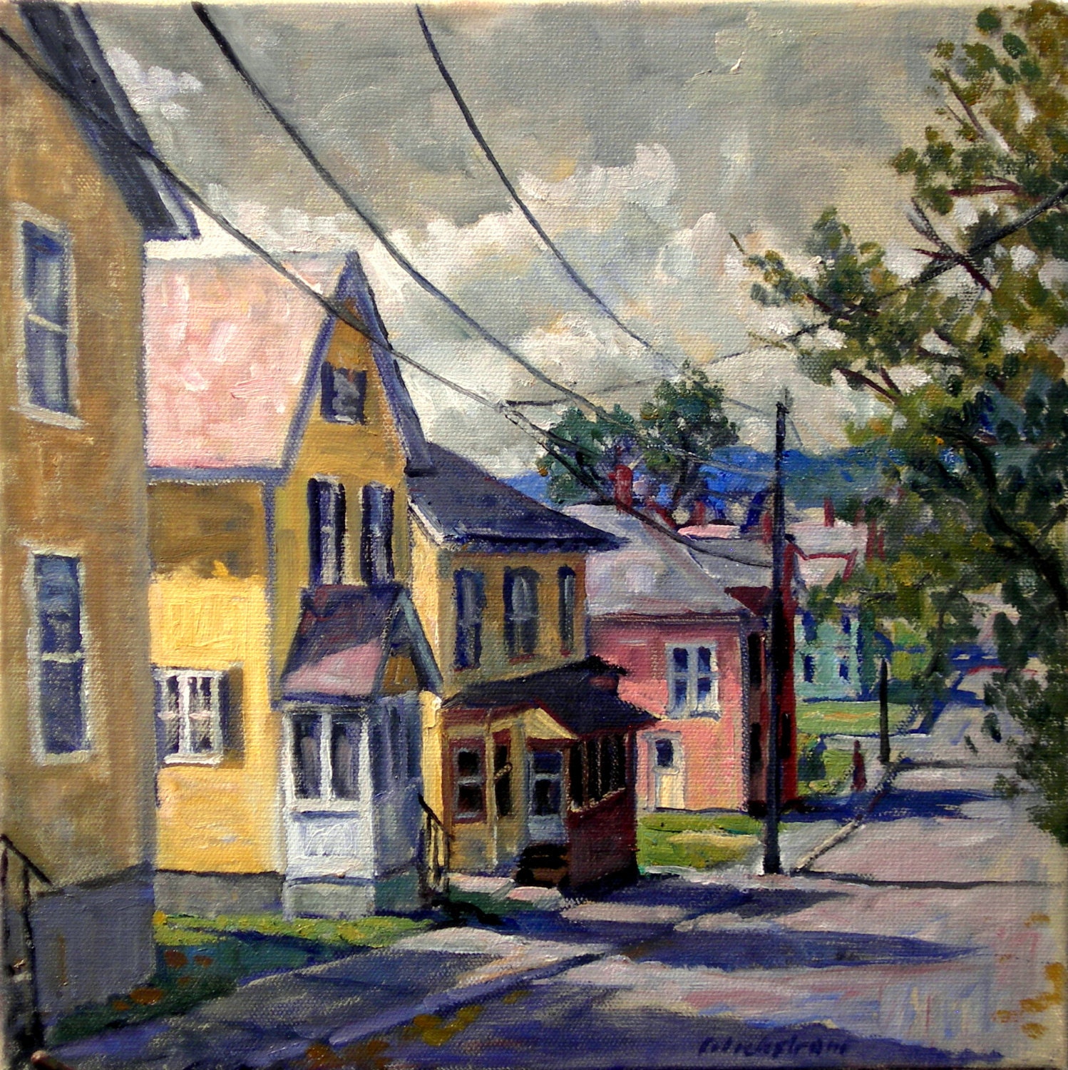 New England Houses  September Original Oil  on Canvas