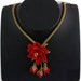 Custom order for anette for red Rose Choker Necklace,Leave