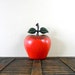 vintage cast iron apple door stop - red - orchard - fruit