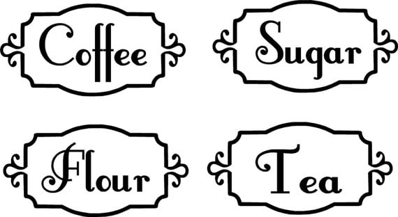 Download Items similar to Kitchen Canister Labels Vinyl Decals ...