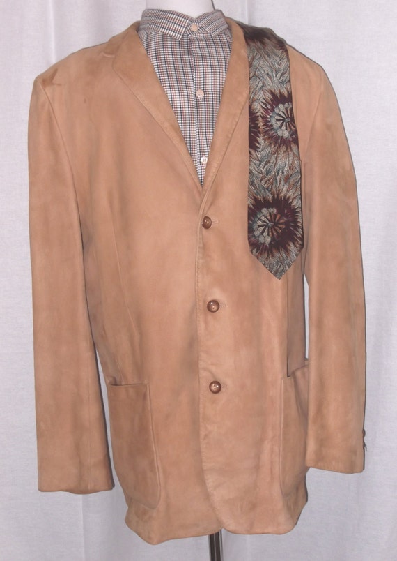 Vintage Jacket Mens Jacket Suede Mens Sports Jacket by ZasuVintage