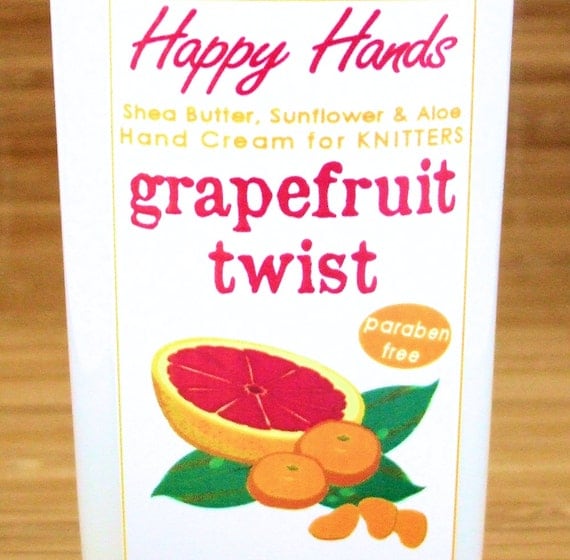 Grapefruit Tangerine Scented Hand Cream for Knitters 2oz