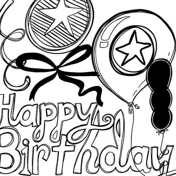Birthday Balloons ClipArt Birthday Party Line Art