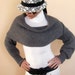 Shrug Knit Wonems Shrug - Fashion Knit Dark Grey Shrug - Shrug Long Sleeved Shawl - READY TO SHIP