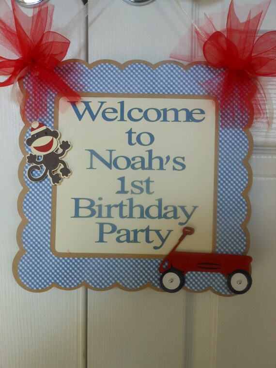 1st Birthday Petite Sock Monkey Vintage Toys Party Package Il_570xn