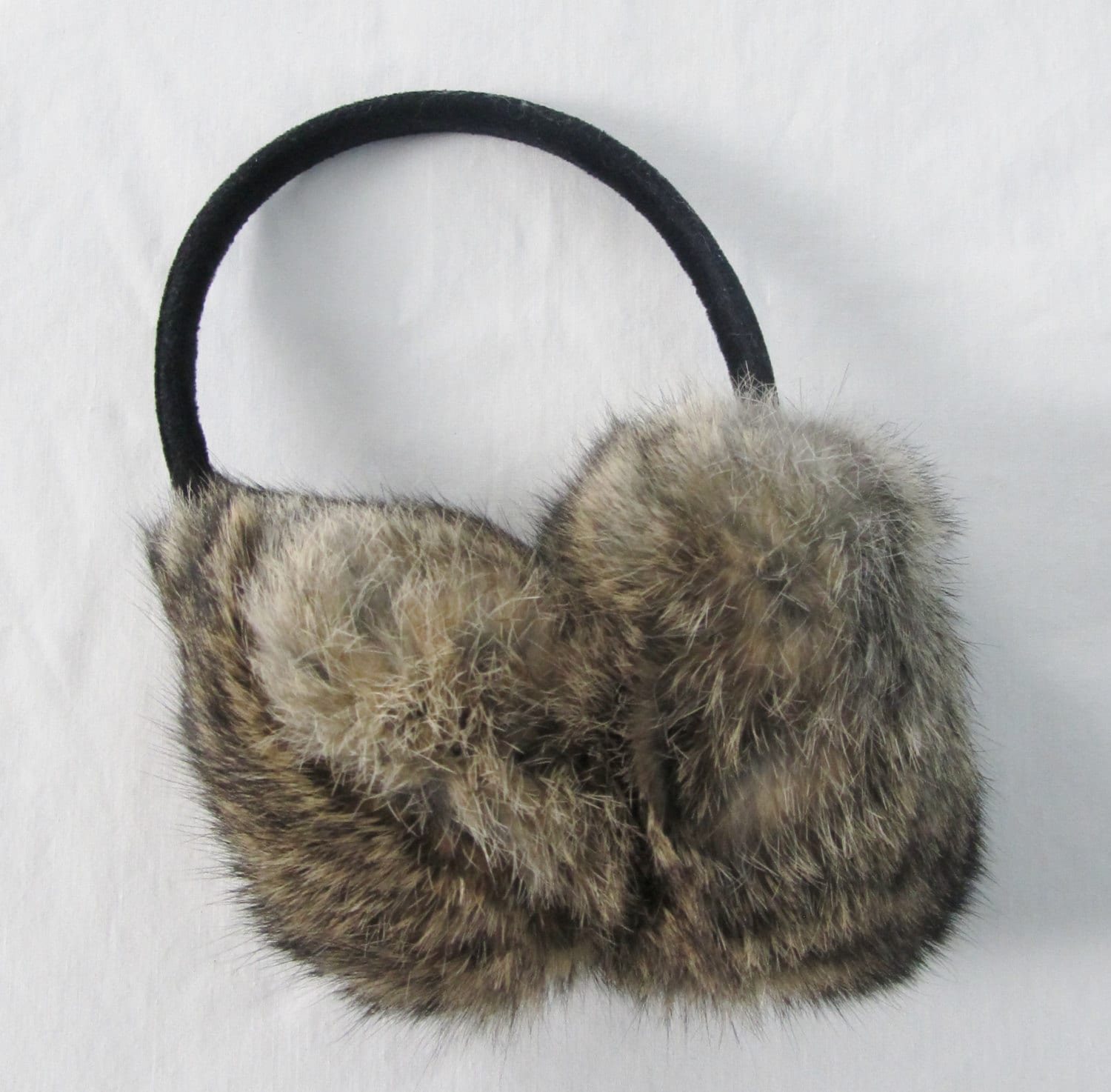 Vintage 1950's Silver Rabbit Fur Ear Muffs