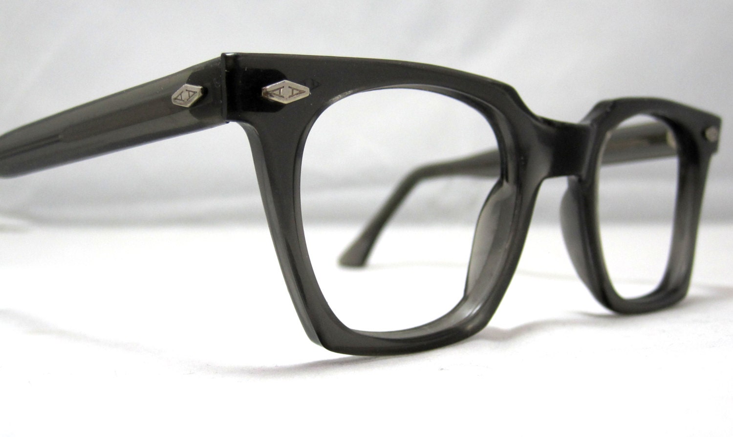 Vintage Eyeglasses Frames Mens Horn Rim Gray Glasses Mad Men 