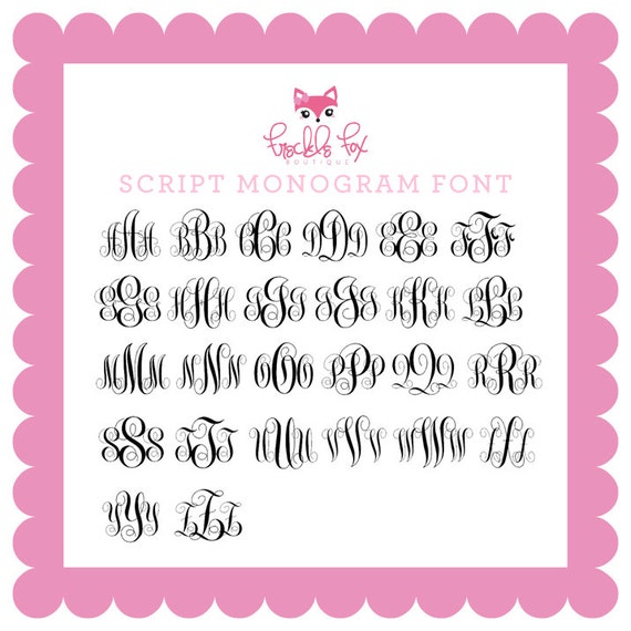 Monogram Decal In Script Font Choose From 40 Colors 5172