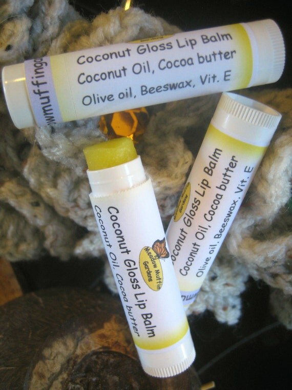 Coconut Gloss Lip Balm. Cocoa butter tubal lip balm