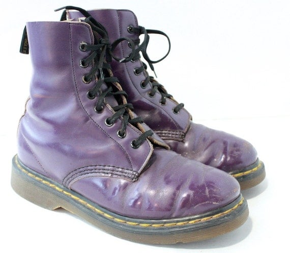 Doc Martens 8 hole Boots Purple RARE VINTAGE by TrueValueVintage