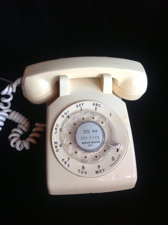 Seventies Cream Bell Rotary Dial Telephone