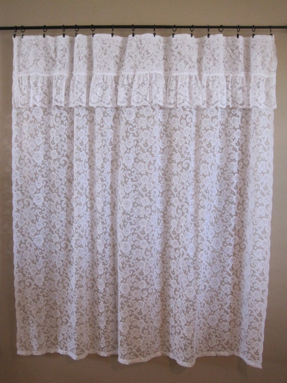Curtain Lace Panel Flowers 72 W x 70 L Victorian by CuckoosFabrik