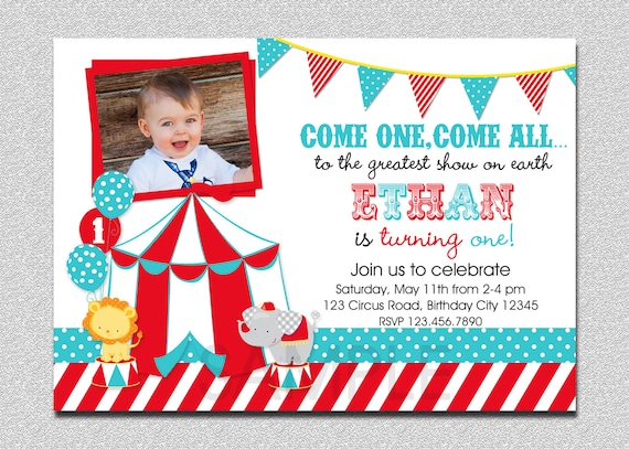 Circus Theme Invitation 1