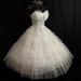 Vintage 1950's 50s Bombshell Strapless White Ivory Tulle Prom Party Wedding Dress Gown