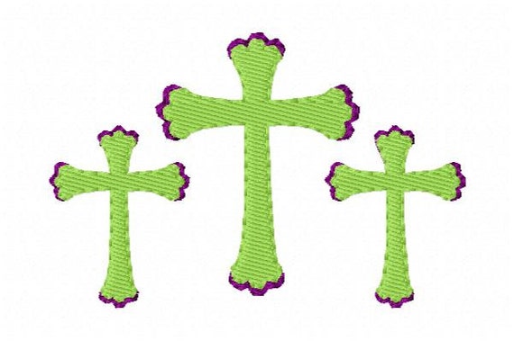 Embroidery Design Three Crosses // Easter Embroidery Design