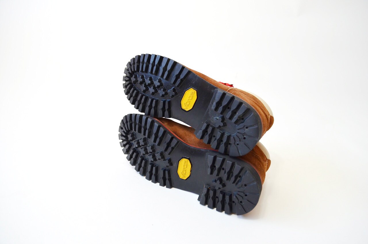 brown walking boots red laces