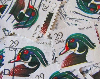 Duck Dynasty 50 Vintage 29cent Wood Duck US Postage Stamps Scott 2484 2485 Ornithology Bird Twitter Tweet Mississippi MI Scrapbook Philately