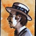 Bob Barker watercolor on Rives paper approx 5x6 inches by Kenney Mencher