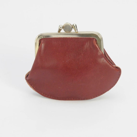 Cherry Red Leather Vintage Coin Purse by LaBellaB on Etsy