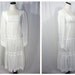 White gauzy cotton dress. TRIVIA by Charm of Hollywood 1960s. Crochet lace trim, sheer, long sleeve, princess line. Boho Prairie Wedding.